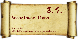 Breszlauer Ilona névjegykártya